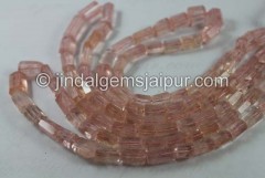 Peach Morganite Far Step Cut Cylinder Beads